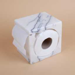 Handmade Lilac Marble Toilet Paper Holder Unique Bathroom Decor - thumbnail 2