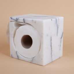 Handmade Lilac Marble Toilet Paper Holder Unique Bathroom Decor - thumbnail 3