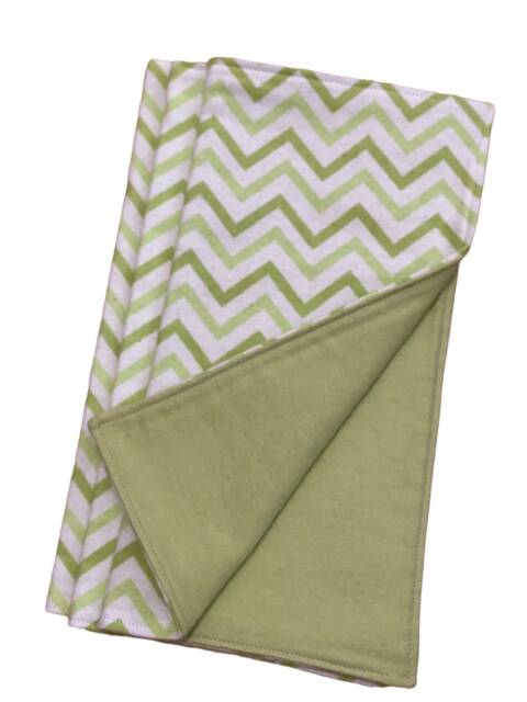 Green Chevron Baby Lovey Blanket - 100% Cotton Flannel Security - image 1