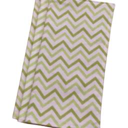 Green Chevron Baby Lovey Blanket - 100% Cotton Flannel Security - thumbnail 2