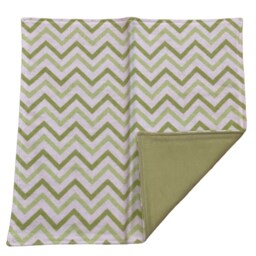 Green Chevron Baby Lovey Blanket - 100% Cotton Flannel Security - thumbnail 3