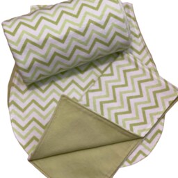 Green Chevron Baby Lovey Blanket - 100% Cotton Flannel Security - thumbnail 4