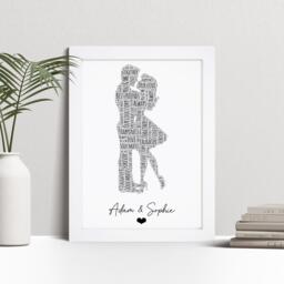 Personalised Couple Print - Valentines Day, Wedding, Anniversary Gifts Framed Word Wall Art For Couples - thumbnail 1