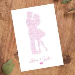Personalised Couple Print - Valentines Day, Wedding, Anniversary Gifts Framed Word Wall Art For Couples - thumbnail 3