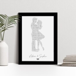 Personalised Couple Print - Valentines Day, Wedding, Anniversary Gifts Framed Word Wall Art For Couples - thumbnail 2