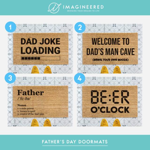 Fathers Day - Gift For Dad Him Custom Doormat Funny Christmas Man Cave - image 1
