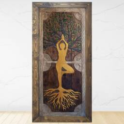 Tree Of Life Custom Wood Dining Table Hand Carved Villa Decor - thumbnail 3