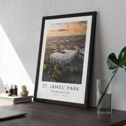 Newcastle St. James' Park Stadium Art Print - Poster Illustration Painting Drawing Gift For Him Football Fan Dad Granddad Son Fc United - thumbnail 2