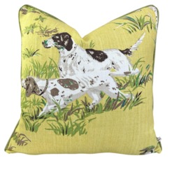Schumacher Luxury Designer Pointers Yellow Decorative Cushion Pillow Throw Cover - thumbnail 1