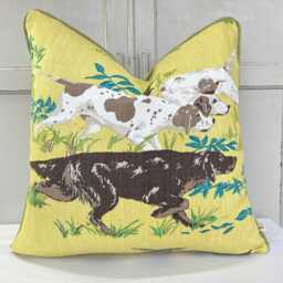 Schumacher Luxury Designer Pointers Yellow Decorative Cushion Pillow Throw Cover - thumbnail 2