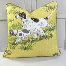 Schumacher Luxury Designer Pointers Yellow Decorative Cushion Pillow Throw Cover - thumbnail 3