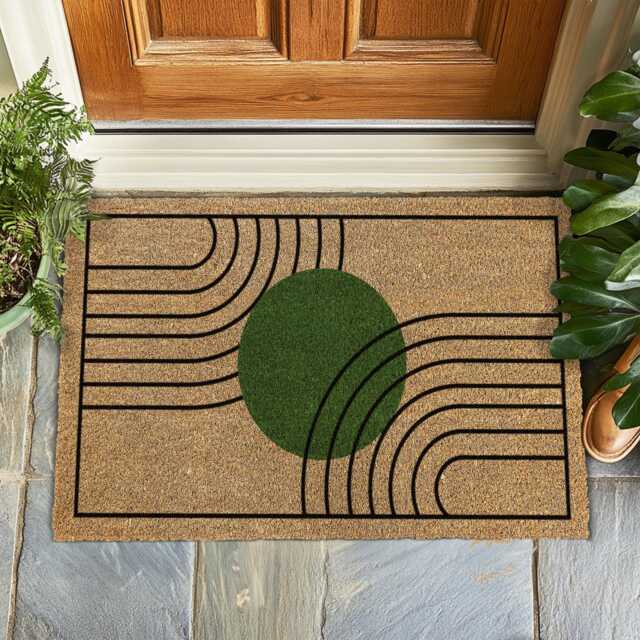 Mid Century Modern Stylish Welcome Mat, Elegant Entryway Rug, Minimalist Front Door Decor, Housewarming Gift, Outdoor Custom Rug - image 1