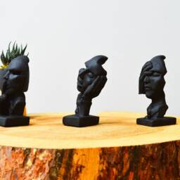 Abstract Faces See, Hear, Speak No Evil Statue - thumbnail 3