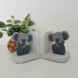 Elephant Bookends, Jungle/Safari, Kids Room, Nursery Decor - thumbnail 2
