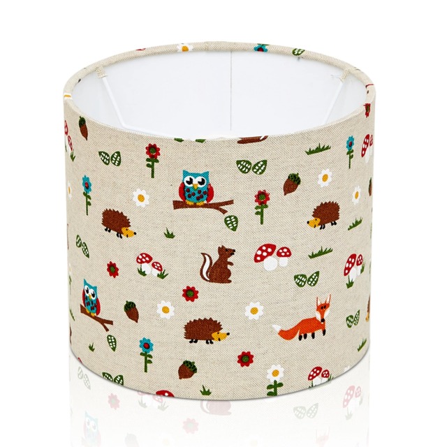 Woodland Friends Drum Lampshade, Animal Wildlife Light Shade - image 1