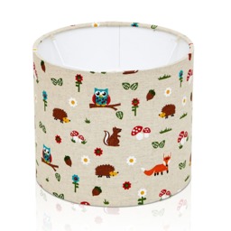 Woodland Friends Drum Lampshade, Animal Wildlife Light Shade - thumbnail 1