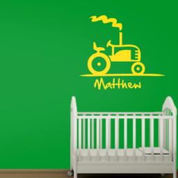 Wall Decal Tractor 01 Personalized Name Kids Children Nursery Removable Vinyl Art Sticker - thumbnail 1