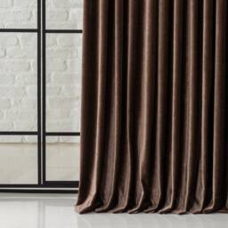 Triple Pleat Velvet Curtain Luxury Living Room Window Treatment - 17 Colors - thumbnail 1