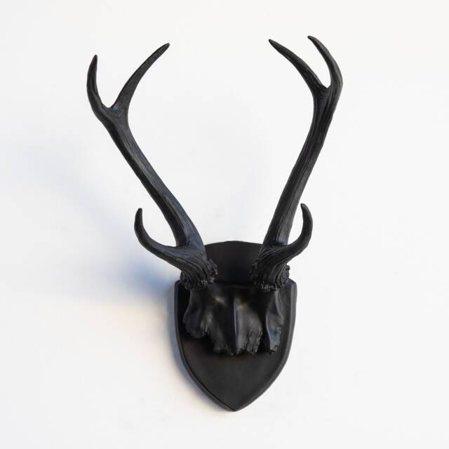 Faux Taxidermy Antler Rack Trophy Mount - Wall Decor Black Ht1717 - image 1