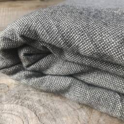 Rustic Linen Bed Throw in Gray With Raw Fringes/Grain Sack Blanket/Heavyweight Blanket/Linen Scarf - thumbnail 3