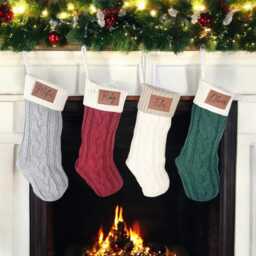 Personalized Knitted Christmas Stocking Family Holiday Decor - thumbnail 3