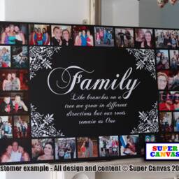 Family Tree Quote Personalised Picture Photo Collage Wall Art Framed Canvas Print Unique Friend Mum Dad Grandparent Birthday Gift - thumbnail 2