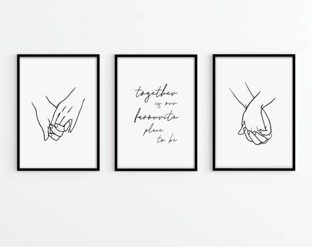 Bedroom Quote Print - Set Of 3 Wall Prints Hand Art Home Decor Calligraphy Girly Prints Bespoke - image 1