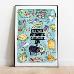 Funny Fish Pun Bathroom Art Print - Fishing Meme Wall Decor - thumbnail 2