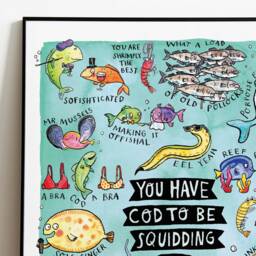 Funny Fish Pun Bathroom Art Print - Fishing Meme Wall Decor - thumbnail 3