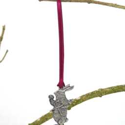 White Rabbit Christmas Decoration - Alice in Wonderland Ornament Tree Gift- Bauble - thumbnail 3