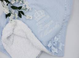 Personalised Baby Blanket Embroidered Super Soft For Boys & Girls New Born Christening Gift Baptism Keepsake Newborn Stars Custom Luxury - thumbnail 1