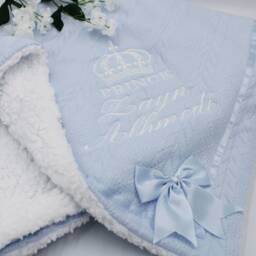 Personalised Baby Blanket Embroidered Super Soft For Boys & Girls New Born Christening Gift Baptism Keepsake Newborn Stars Custom Luxury - thumbnail 3