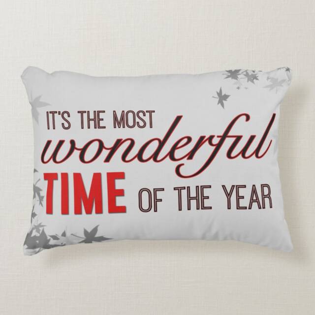 Christmas Double-Sided Cotton Pillow - Decor Home Gray Quote It's The Most Wonderful Time Of The Year - image 1