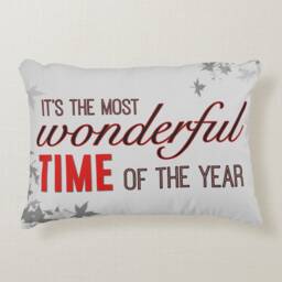 Christmas Double-Sided Cotton Pillow - Decor Home Gray Quote It's The Most Wonderful Time Of The Year - thumbnail 1