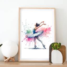Ballet Print Poster Set - Of 3 Posters - Watercolour Art Painting Decoration Decor Ballerina Wall Gifts Girls Artwork - thumbnail 2