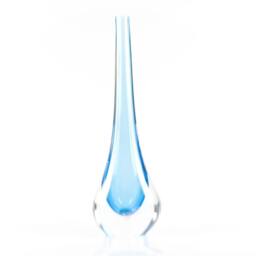 Murano Glass Vases Blue & Grey Sommerso Crystal, Italian Design - Set Of 2 - thumbnail 3