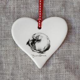 Sleeping Terrier Christmas Ornament - Dog Keepsake Xmas Tree Decoration & Stocking Filler Gift