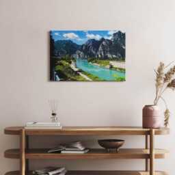 A Reservoir On Lake Garda Canvas, Wall Art Picture, Turquoise Decoration, Landscape Canvas - thumbnail 3