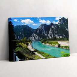 A Reservoir On Lake Garda Canvas, Wall Art Picture, Turquoise Decoration, Landscape Canvas - thumbnail 2