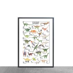 Dinosaur Alphabet -A4 A-Z Children Room Nursery Print- Dino Gift - Home Decor Illustration Playroom Poster - thumbnail 2