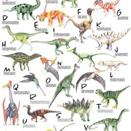 Dinosaur Alphabet -A4 A-Z Children Room Nursery Print- Dino Gift - Home Decor Illustration Playroom Poster - thumbnail 3