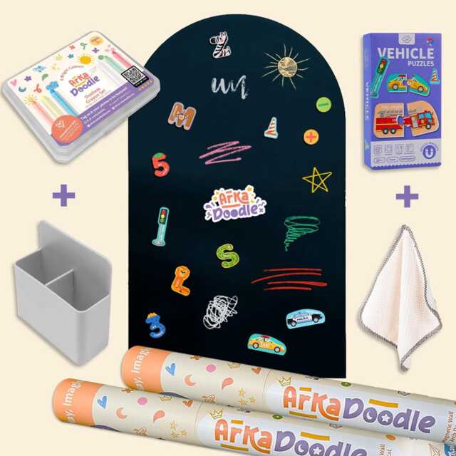 Black Magnetic Wall Arch Decal Bundle Kids Room Learning Play Board - image 1