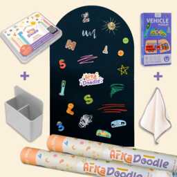 Black Magnetic Wall Arch Decal Bundle Kids Room Learning Play Board