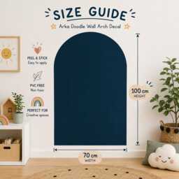 Black Magnetic Wall Arch Decal Bundle Kids Room Learning Play Board - thumbnail 3