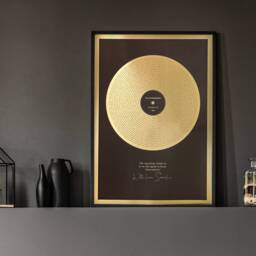 Personalised Gold Metallic Record Print Gift - Wedding Song Lyrics Day Birthday Golden Anniversary - thumbnail 2