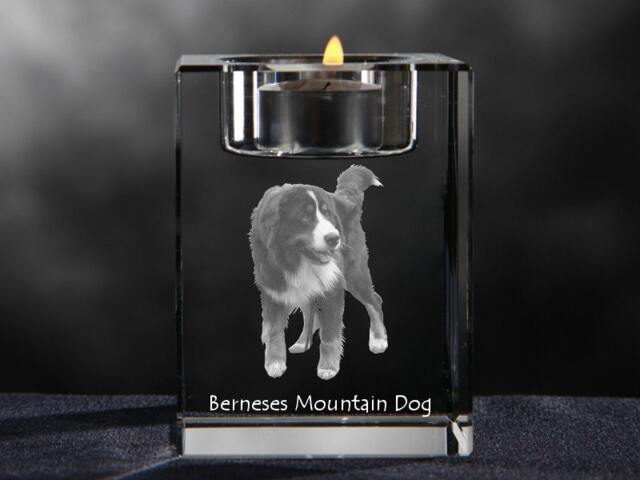 Bernese Mountain Dog, Crystal Candlestick With Dog, Souvenir, Decoration, Limited Edition, Collection - image 1