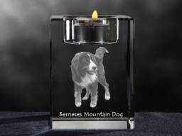 Bernese Mountain Dog, Crystal Candlestick With Dog, Souvenir, Decoration, Limited Edition, Collection - thumbnail 1