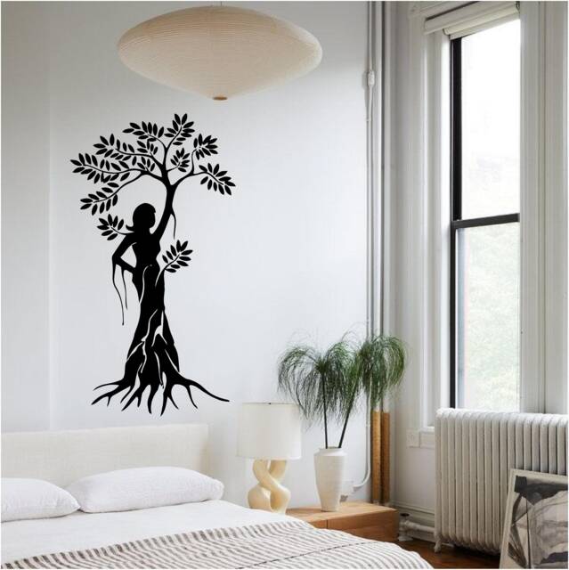 Lady Earth Mother Nature Vinyl Wall Art, Decal, Sticker, Transfer, Mural, Decor, Rent Friendly, Interior, Exterior, Full - 1026 - image 1