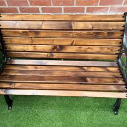 Cast Iron Garden Rustic Bench 160cm - thumbnail 3