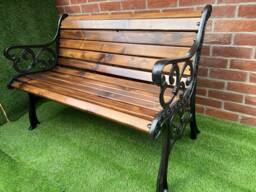 Cast Iron Garden Rustic Bench 160cm - thumbnail 1